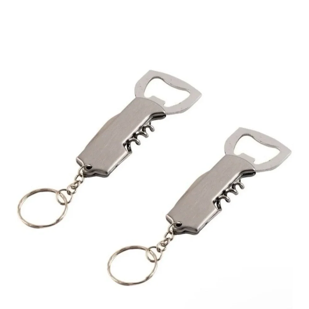 5 Pcs Foldable 3-in-1 Utility Key Chain Knife Bottle Opener for Bottles & Wine